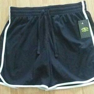 Black Polyester Gym Shorts